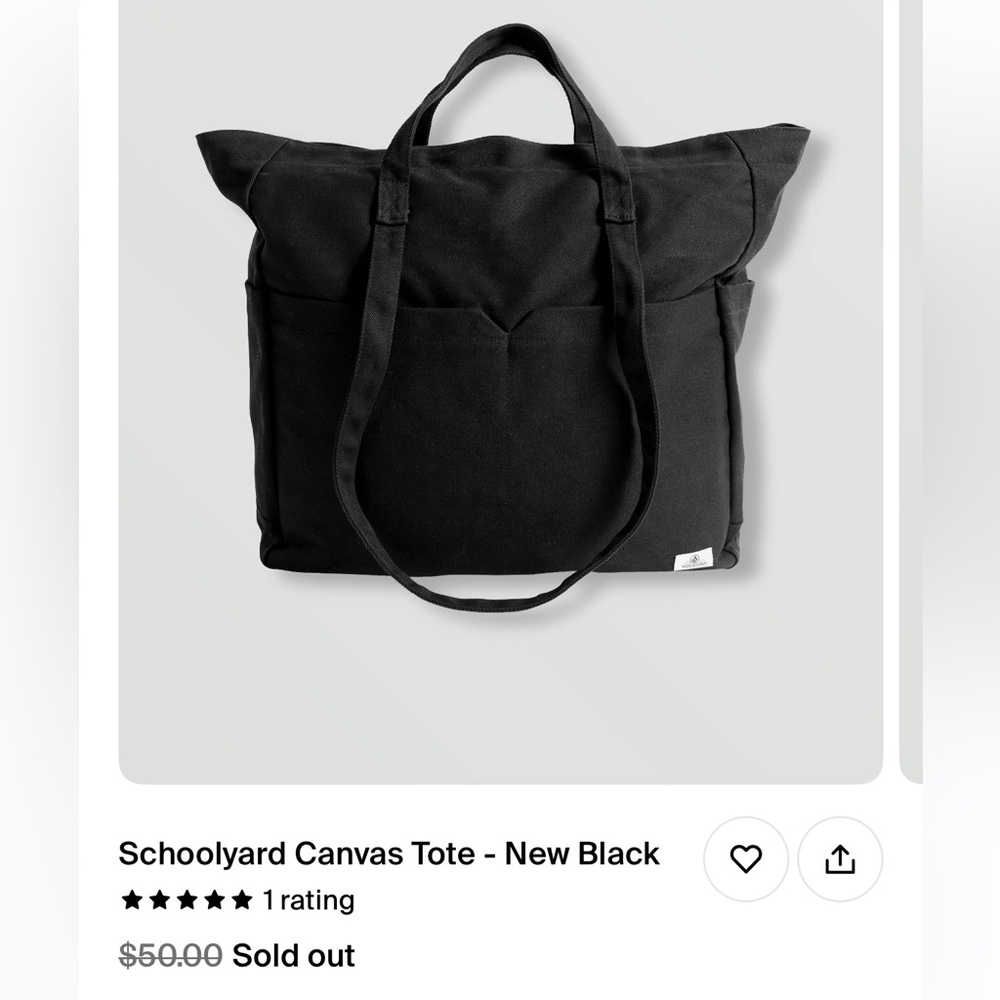 New Volcom School yard tote never opened black skater large canvas cute